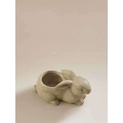 Brown rabbit planter hand painted 24cm (British brand)