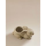 Brown rabbit planter hand painted 24cm (British brand)