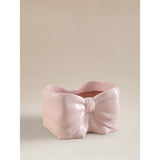 Pink bow planter hand painted frost proof, imported from the UK