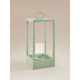 Green candle lantern with steel frame - British product