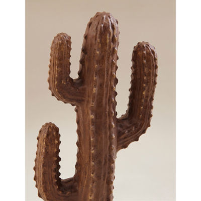 Brown hand painted cactus garden ornament, UK version