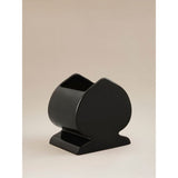 Black ceramic spade planter chess-inspired design - British product