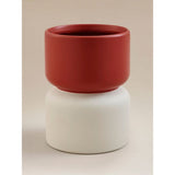 Red two tone planter and stand 20cm tall, imported from the UK