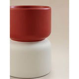 Red two tone planter and stand 20cm tall, imported from the UK
