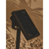 Black rectangular solar spot light with warm white LEDs and tiltable head - British product