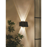 Black up down solar wall light warm white (British brand)
