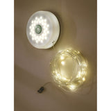 Green & White portable solar spotlight and string lights 10m (British brand)