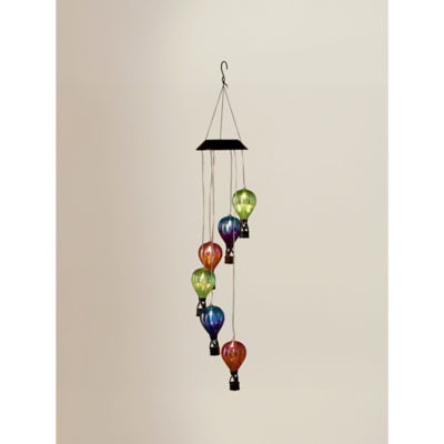 Solar string lights with multicoloured balloon shades - British product
