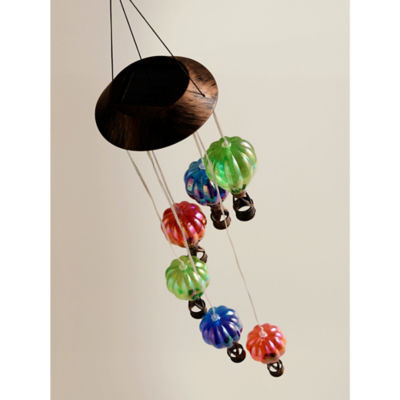 Solar string lights with multicoloured balloon shades - British product
