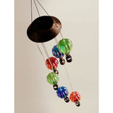 Solar string lights with multicoloured balloon shades - British product