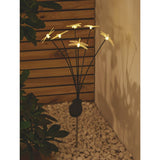 Clear dragonfly solar stake light with warm white LED, imported from the UK