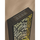 Black Leaf wall panel solar light with warm white LED, imported from the UK