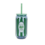 Outdoor Picnic Plastic Novelty Vintage Lime Soda Can Tumblers With Straw