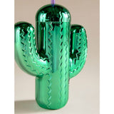 Green cactus plastic tumbler with straw - British product