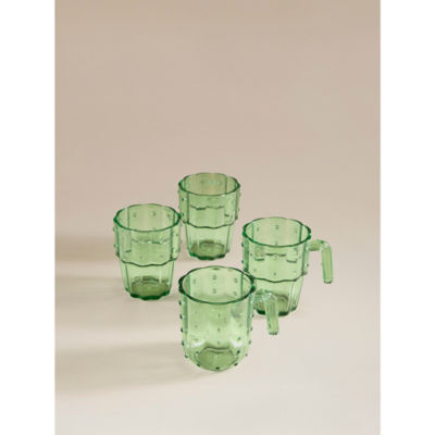 Cactus stacking tumblers set of 4 in green - British product
