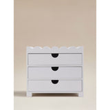 ASDA Scalloped 3 Drawer Storage Box, White Wood, 22 x 12 x 19 cm- Buy online at McGrocer