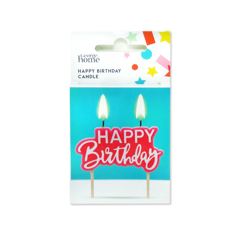 Happy Birthday pink plaque candle (British brand)