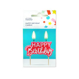 Happy Birthday pink plaque candle (British brand)