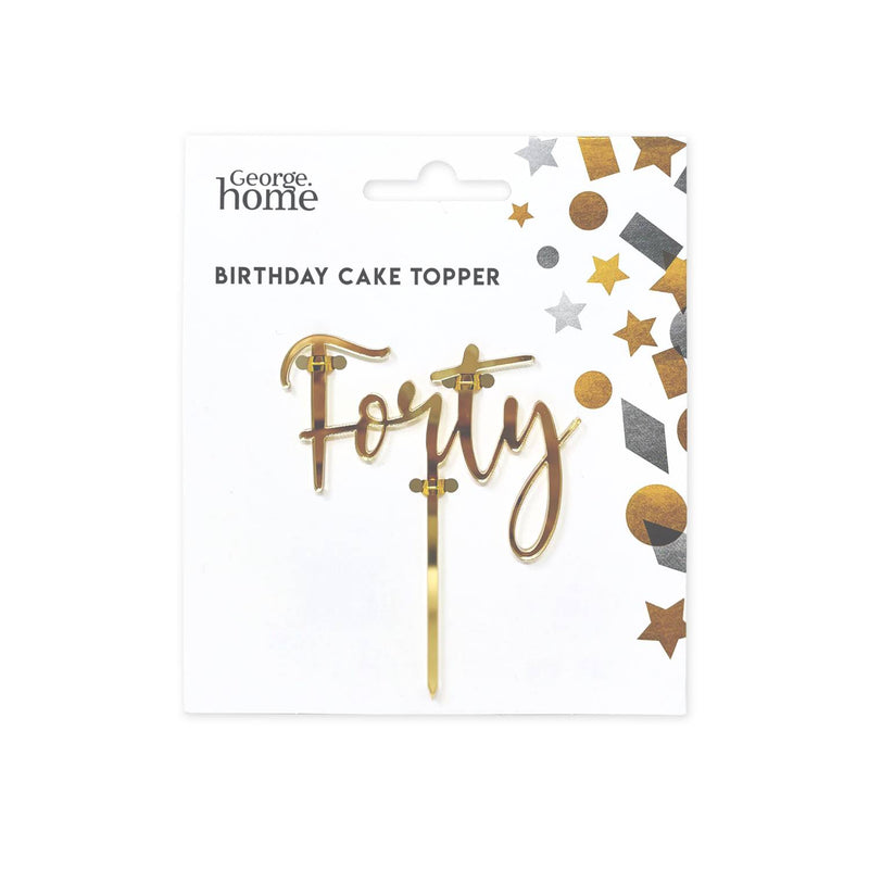 Forty birthday cake topper for 40th celebrations - British product