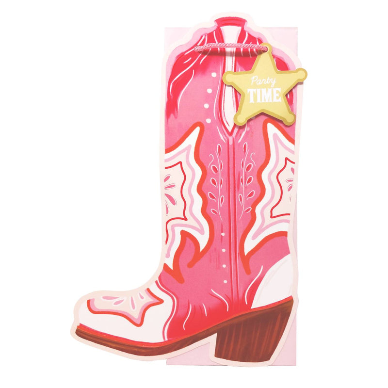 Cowboy Boot Bottle Bag paper gift bag for wine bottles, imported from the UK