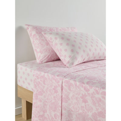 ASDA Pink & White Wild Floral Fitted Sheet Single- Buy online at McGrocer