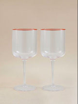 ASDA Red Colourful Rim Wine Glasses - Set of 2- Buy online at McGrocer