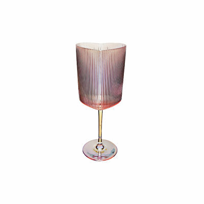 Pink iridescent heart wine glasses set of 2 (British brand)