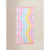 ASDA Pastel Rainbow Wiggle Cotton Beach Towel 71 x 152cm- Buy online at McGrocer