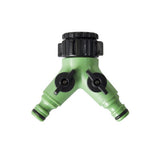 2-way tap splitter with independent valves for garden hose - UK version