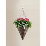 Topiary petunia cone hanging basket multicoloured 25x25x47cm, UK version