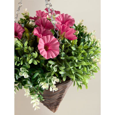 Topiary petunia cone hanging basket multicoloured 25x25x47cm, UK version