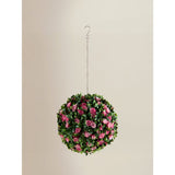 Artificial pink rose topiary ball decoration, UK version