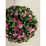 Artificial pink rose topiary ball decoration, UK version