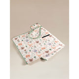 Woodland picnic rug with bright prints, 130x150cm (British brand)