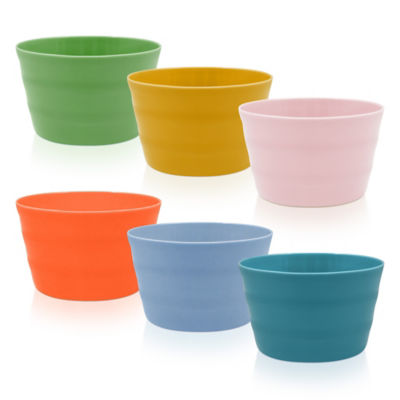 George Home kids plastic picnic bowls set of 6 multi-coloured, UK version