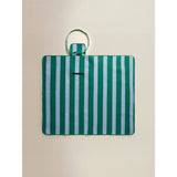 Blue green striped picnic rug 150x130cm, UK version