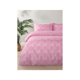 ASDA Reversible Duvet Set, Pink Microfibre Striped Bow Trellis, Double- Buy online at McGrocer