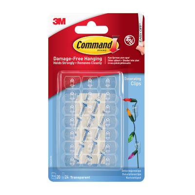 ASDA Command Clear Decorating Clips with Clear Strips Wall Hanging Kit 20 Clips + 24 Strips- Buy online at McGrocer