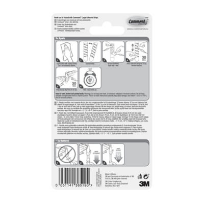 Command Large Clear Damage-Free Wall Hook - British product