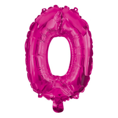 George pink number 0 helium balloon 95cm (British brand)