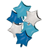 George Silver Blue Stars Balloon Bouquet 38cm, UK version