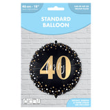 40 milestone foil balloon 46cm with ribbon, UK version