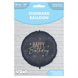 Foil balloon black gold 46cm, imported from the UK