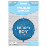 Blue Birthday Boy foil balloon 46cm (British brand)
