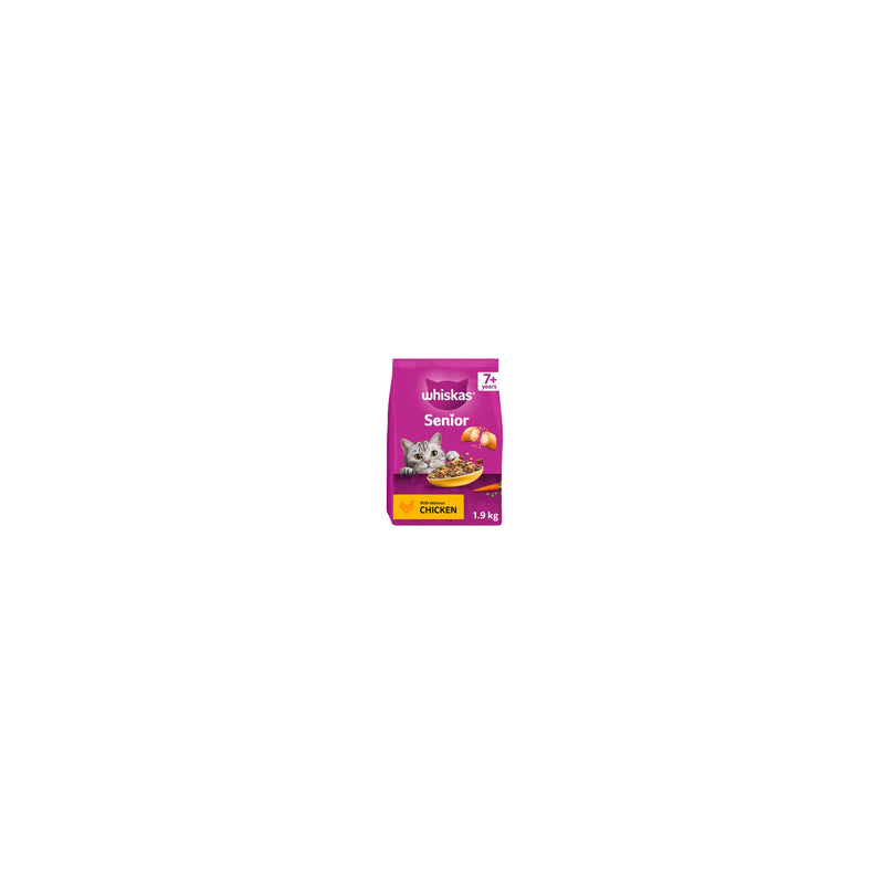 Whiskas senior chicken dry cat food 1.9kg (British brand)