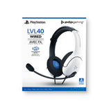 PDP LVL40 wired stereo gaming headset white, imported from the UK