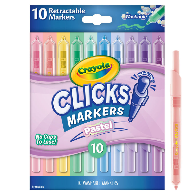 Crayola Clicks retractable markers pastel 10pk - British product