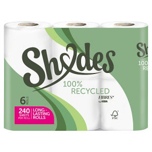 Shades by ASDA recycled toilet rolls 6-pack - British product