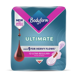 Bodyform Ultimate Regular sanitary towels wings 12 pack - British product
