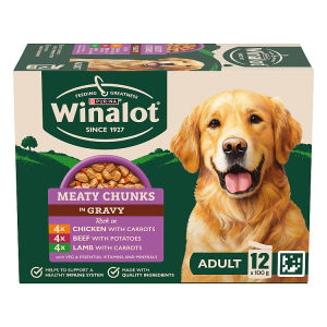 Winalot wet dog food meaty chunks mixed in gravy 12x100g (British brand)